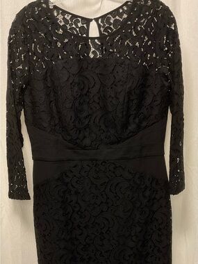 STYLEWE Black Lace Long Sleeve Fit-and-Flare Dress